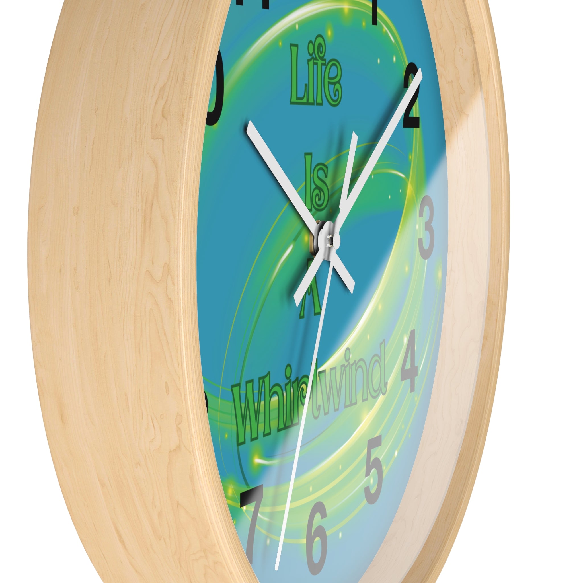 Life Is a Whirlwind Wall Clock – Colorful Motivational Decor, Bright Home Accent, Inspirational Wall Art