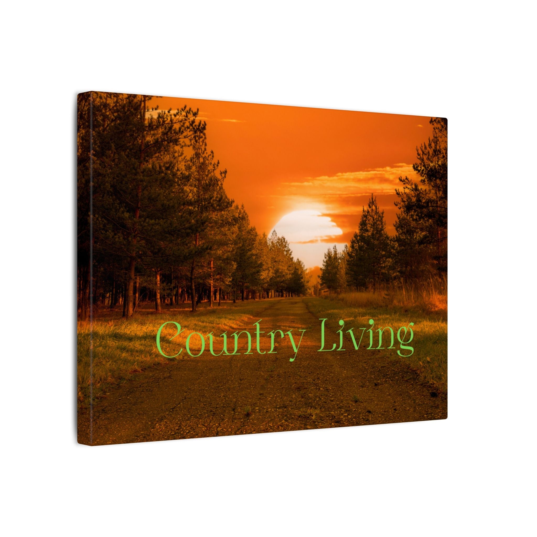 Serene "Country Living" Canvas – Rustic Nature Wall Art for Cozy Homes Printify