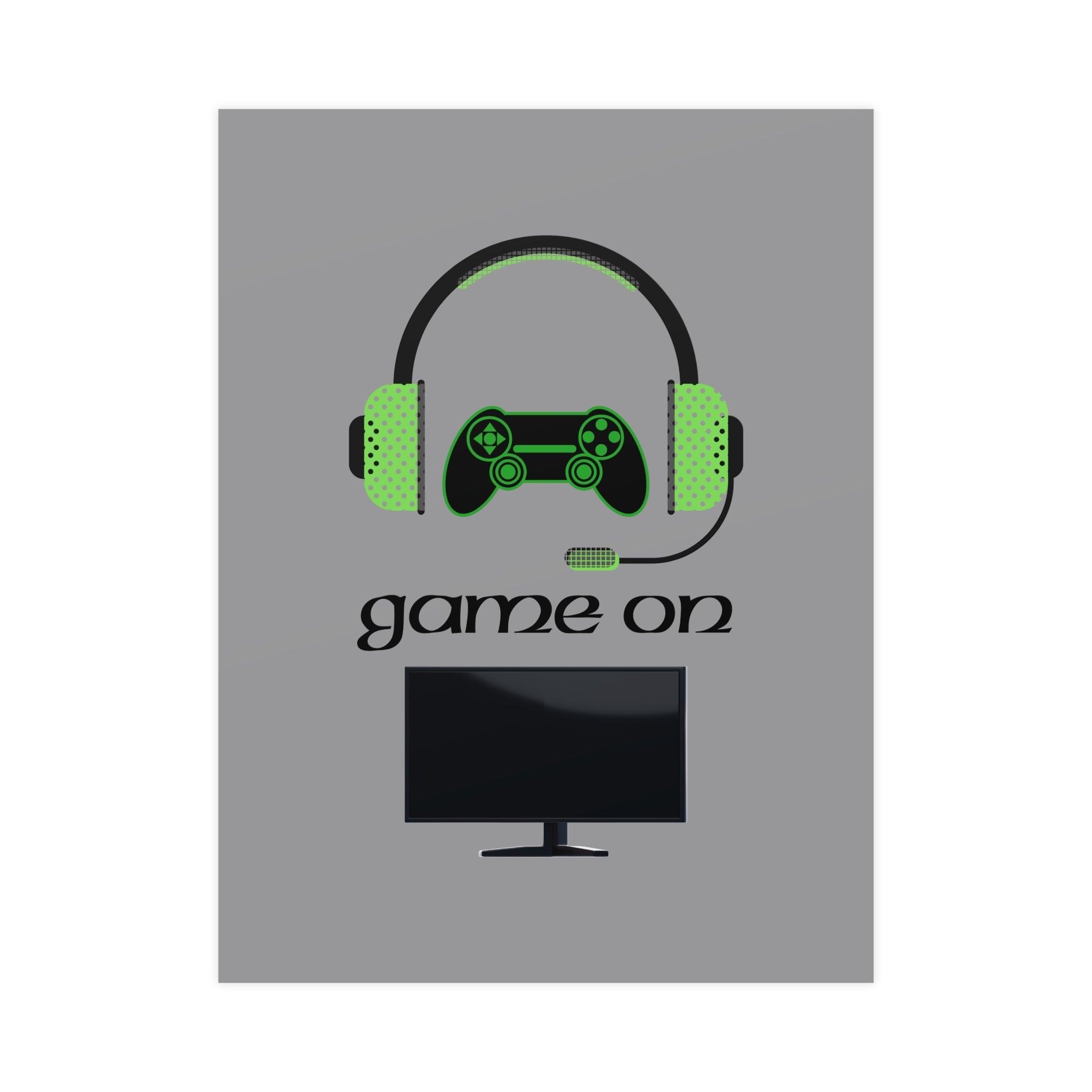 Game On Wall Art Print – Gamer Poster for Bedrooms, Offices & Game Rooms Printify