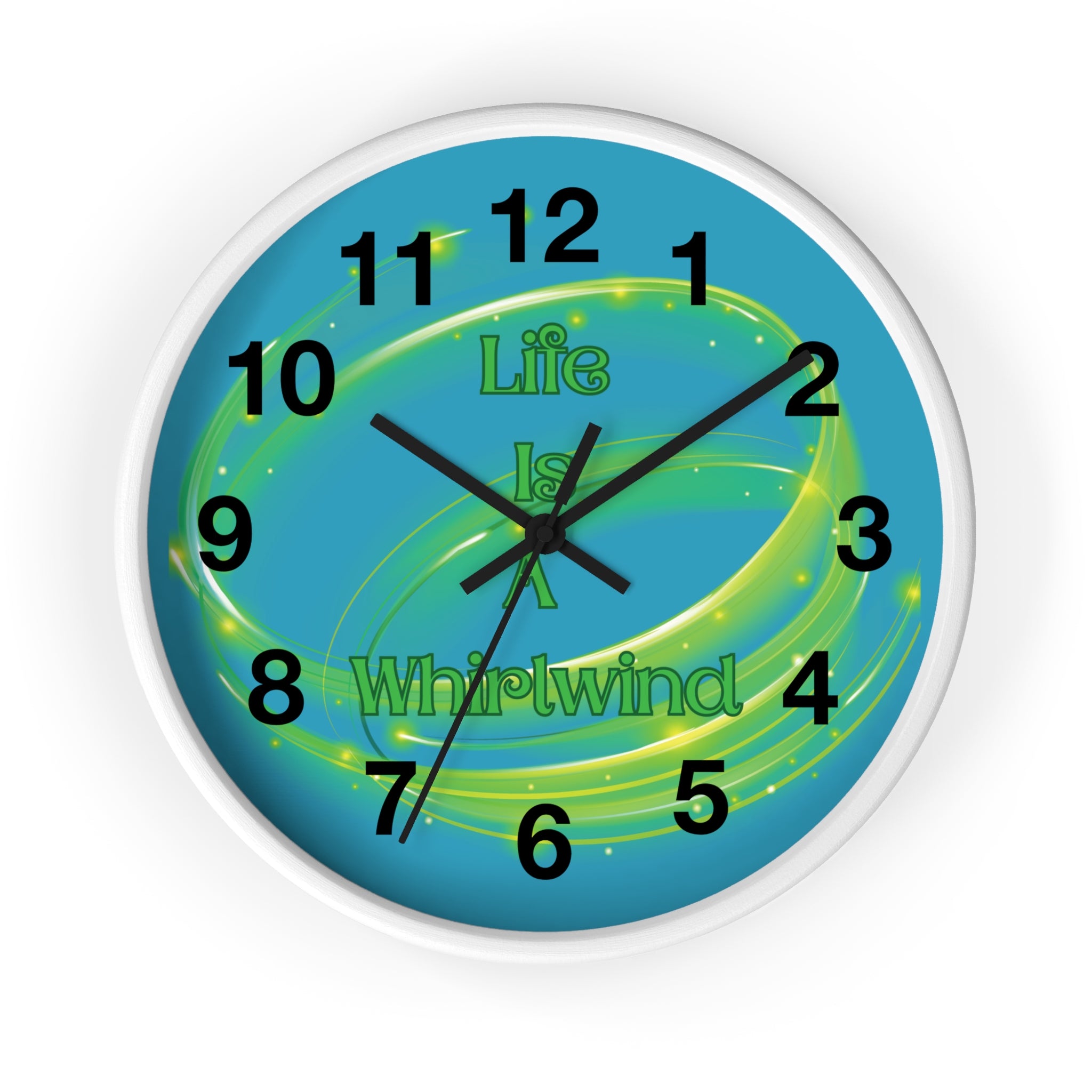 Life Is a Whirlwind Wall Clock – Colorful Motivational Decor, Bright Home Accent, Inspirational Wall Art