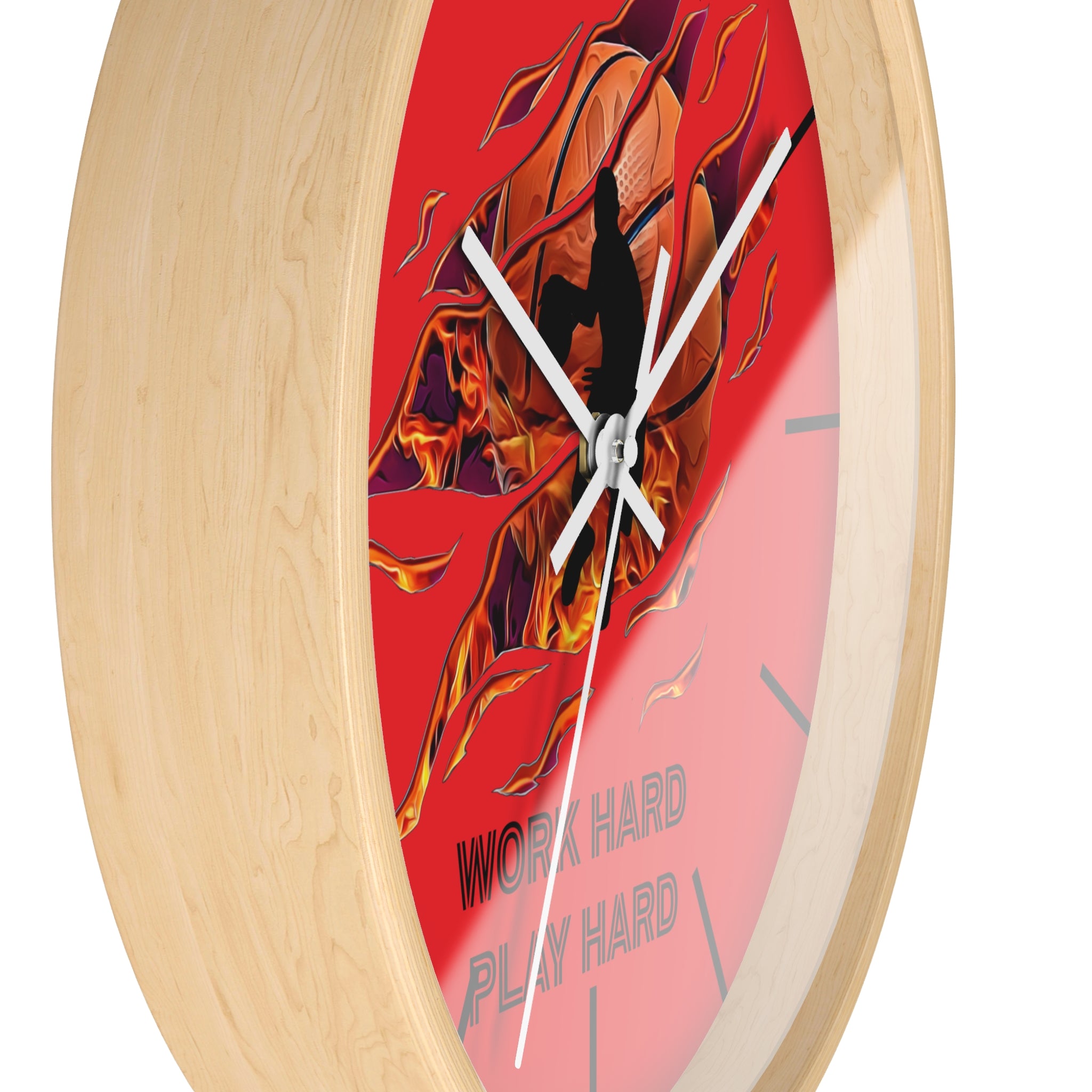 Work Hard Play Hard Motivational Wall Clock – Gym & Office Decor for Athletes