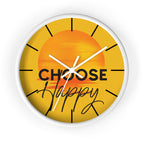 Choose Happy Sunset Wall Clock – Uplifting Home & Office Decor