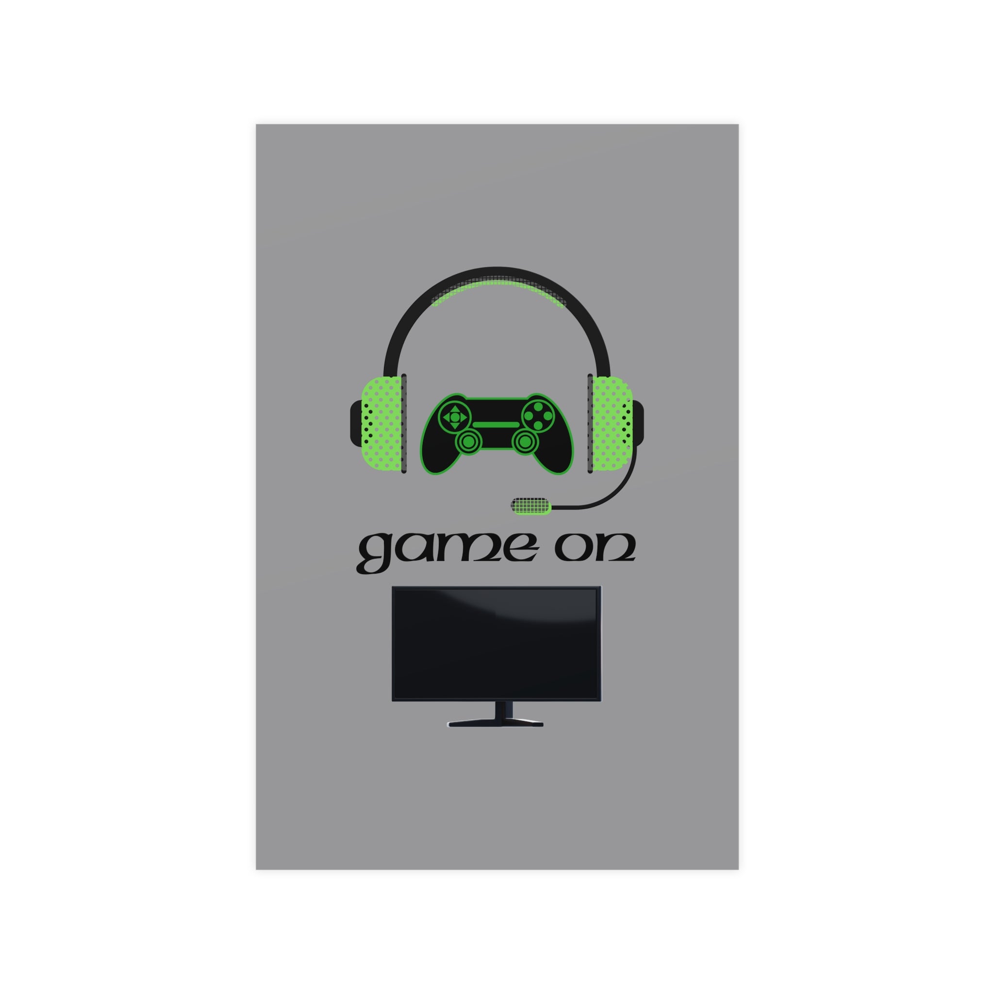 Game On Wall Art Print – Gamer Poster for Bedrooms, Offices & Game Rooms Printify