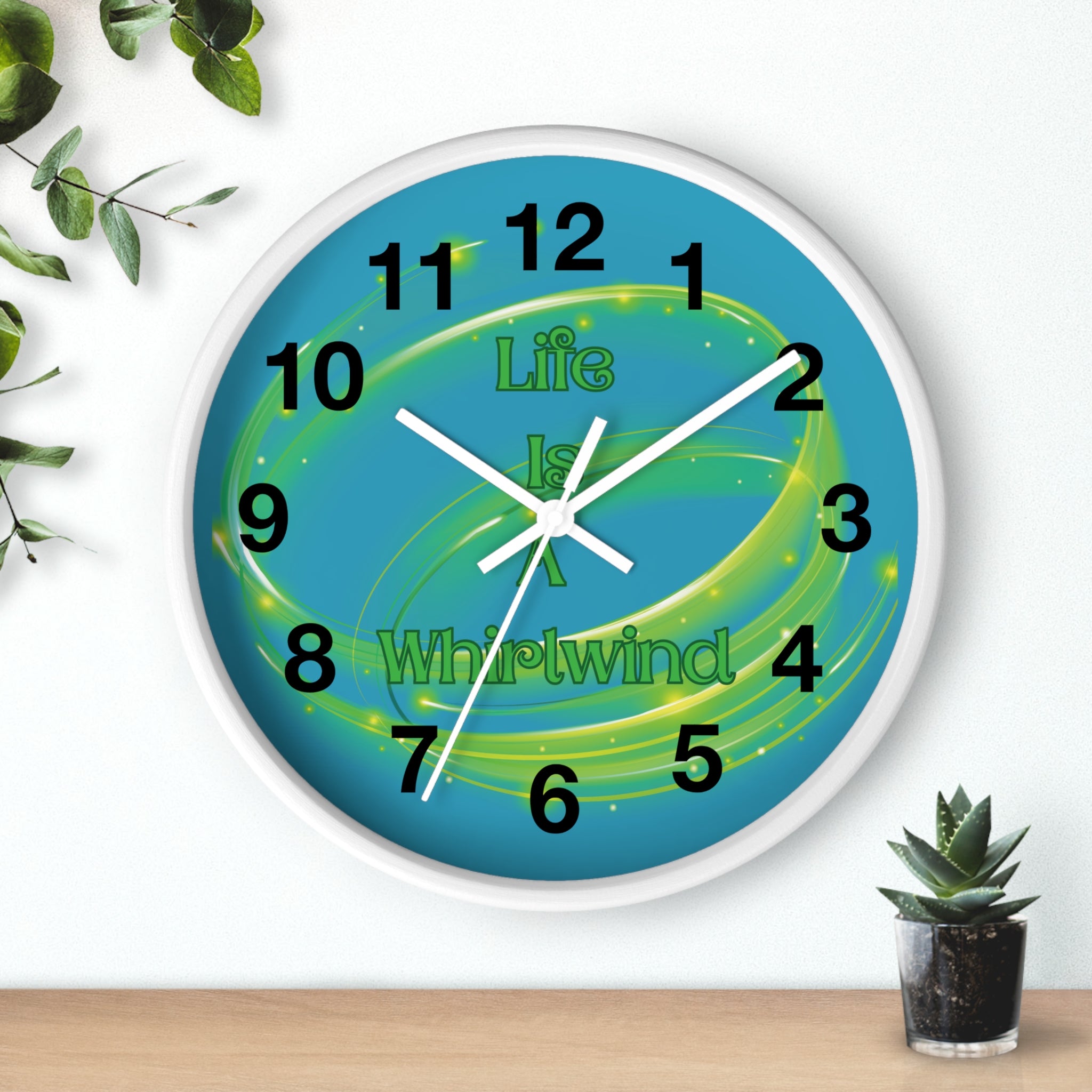 Life Is a Whirlwind Wall Clock – Colorful Motivational Decor, Bright Home Accent, Inspirational Wall Art