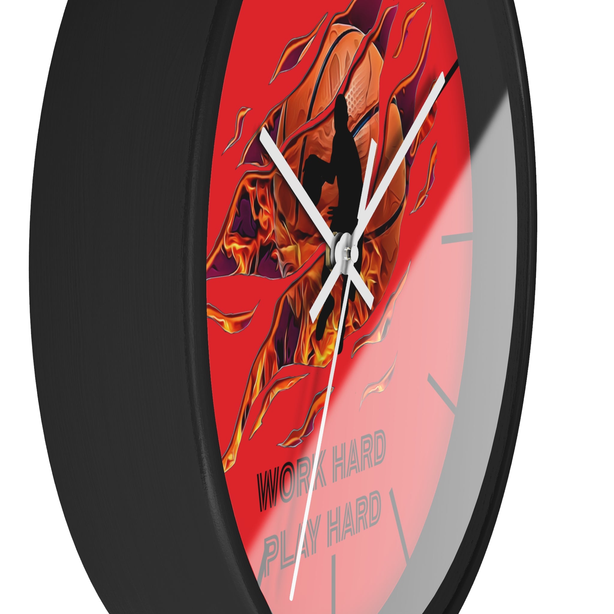 Work Hard Play Hard Motivational Wall Clock – Gym & Office Decor for Athletes