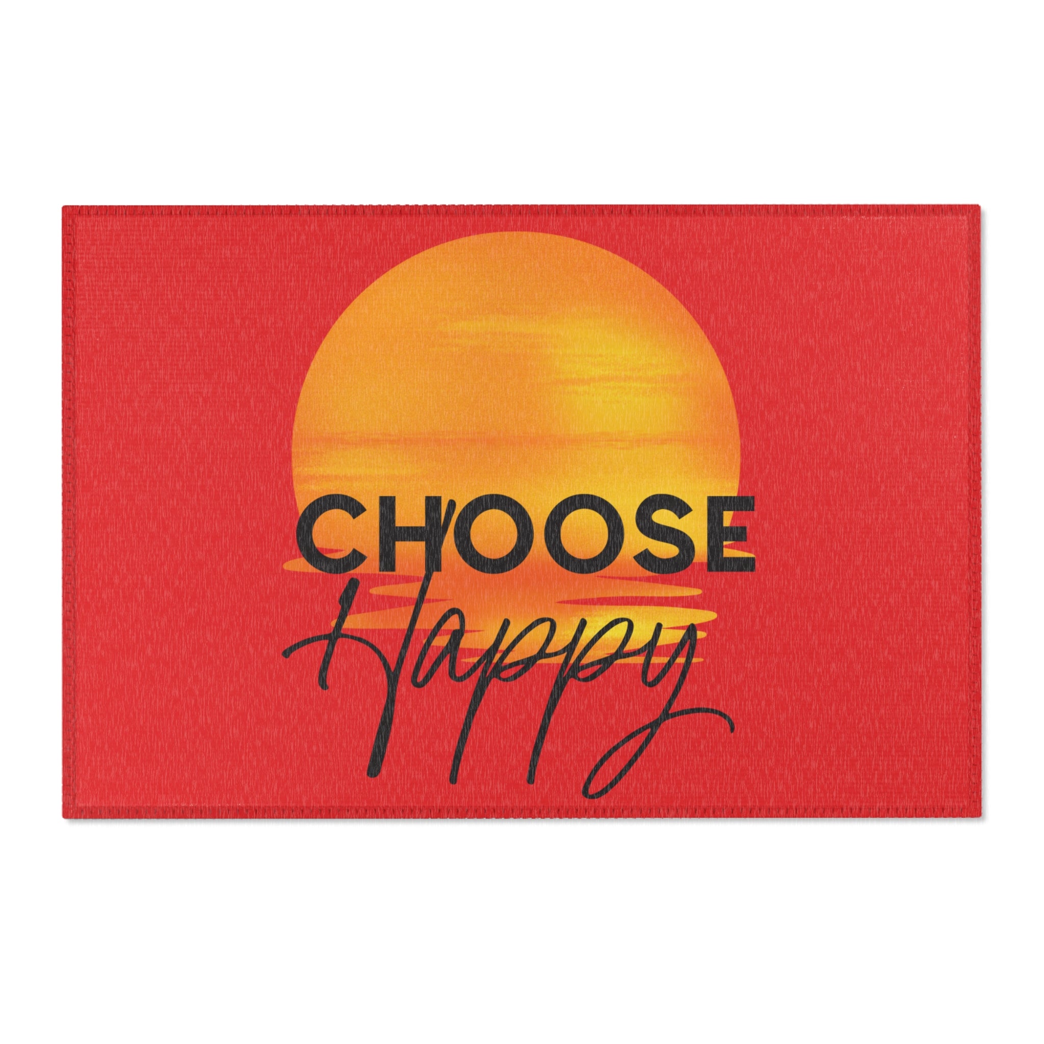 Choose Happy Sunset Area Rug – Vibrant Positivity for Any Room
