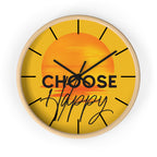 Choose Happy Sunset Wall Clock – Uplifting Home & Office Decor