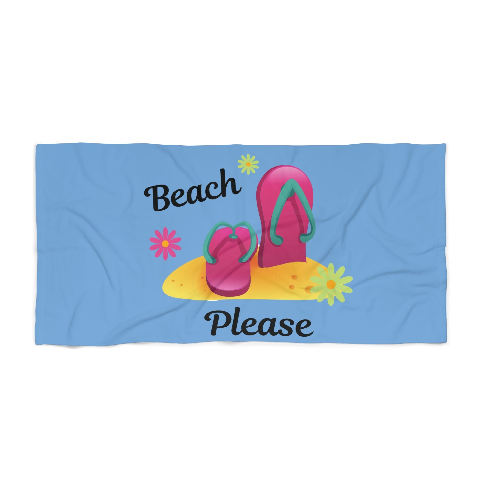“Beach Please” Tropical Towel – Fun Summer Essential Printify