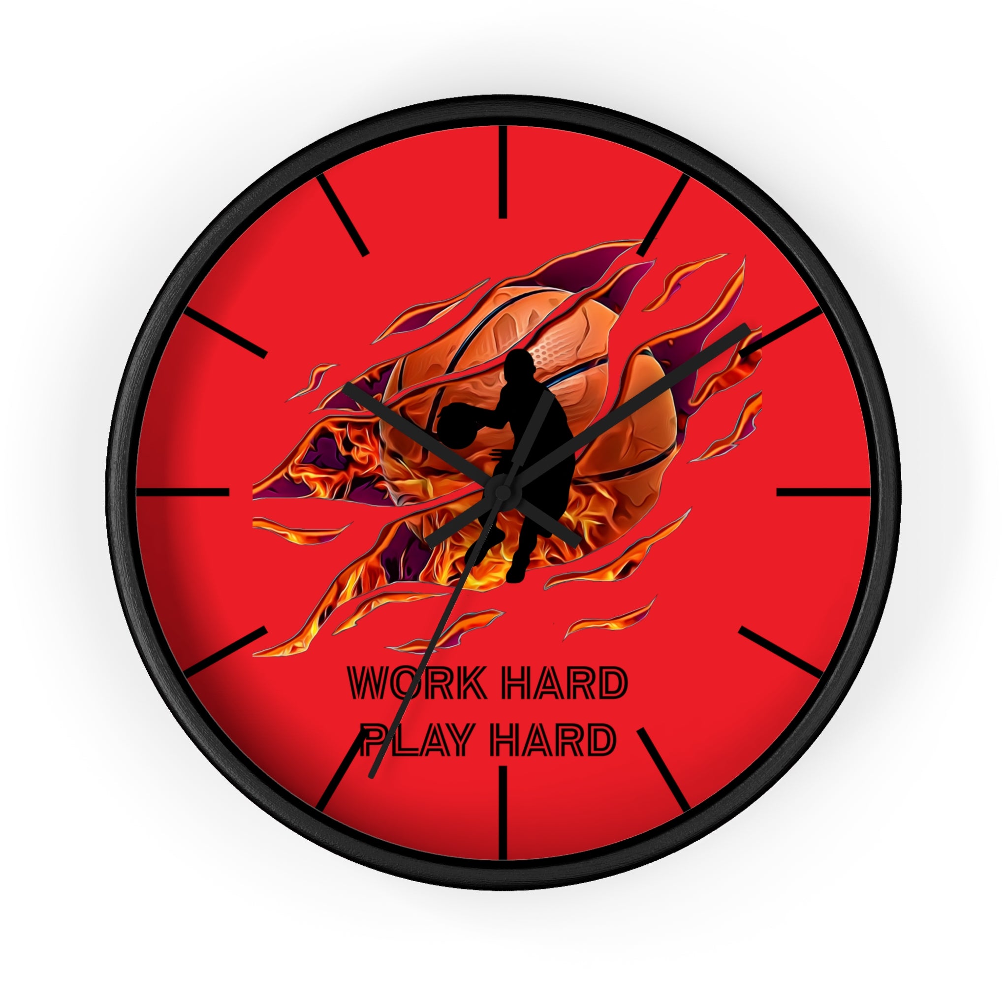 Work Hard Play Hard Motivational Wall Clock – Gym & Office Decor for Athletes