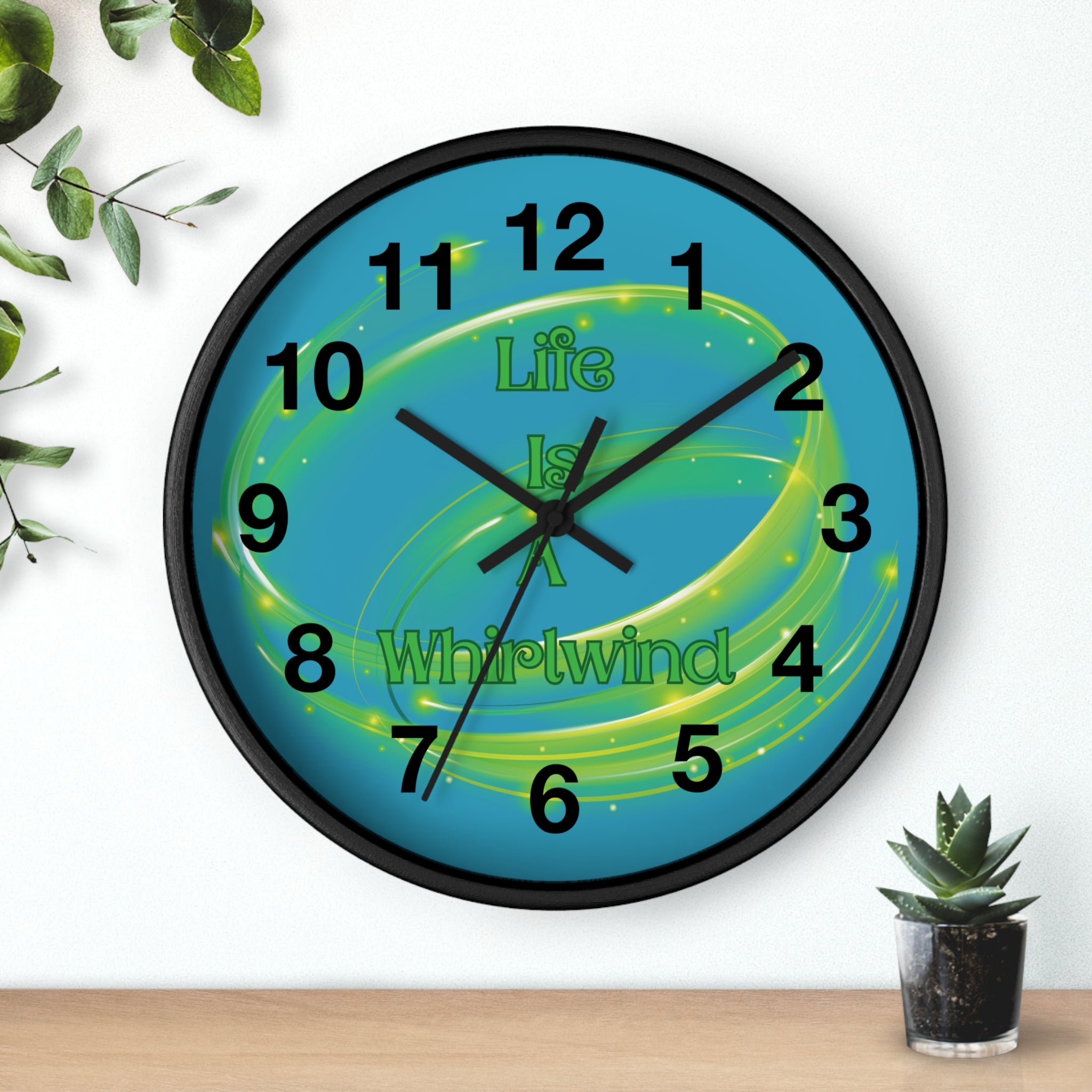 Life Is a Whirlwind Wall Clock – Colorful Motivational Decor, Bright Home Accent, Inspirational Wall Art