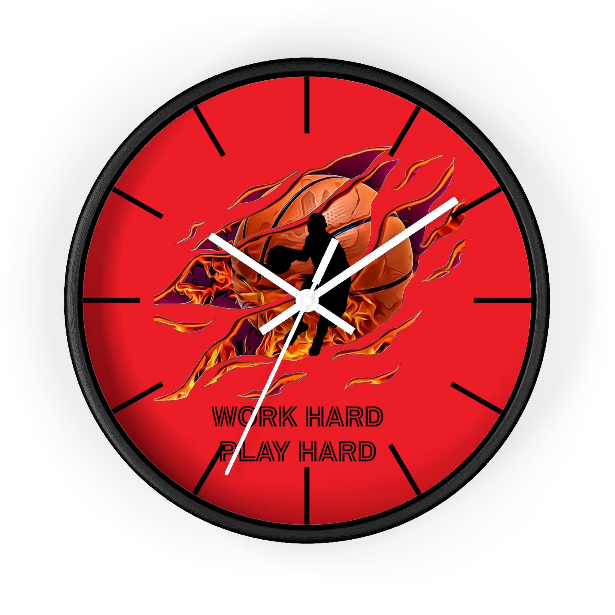 Work Hard Play Hard Motivational Wall Clock – Gym & Office Decor for Athletes