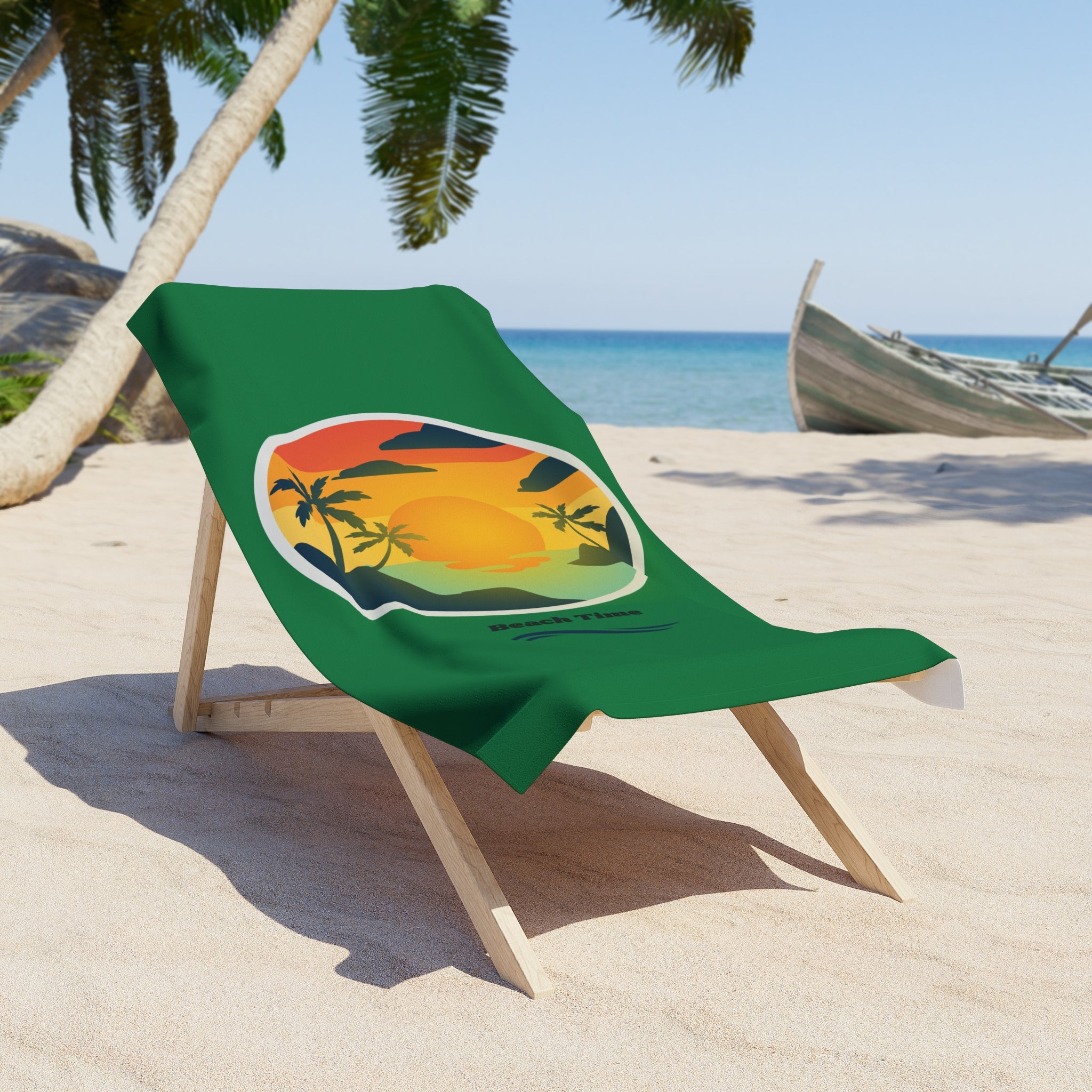 Tropical Sunset Beach Towel – Bold Summer Vibes for Pool & Beach Printify