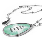 “Do What Makes You Happy” Oval Necklace – Everyday Motivation Printify