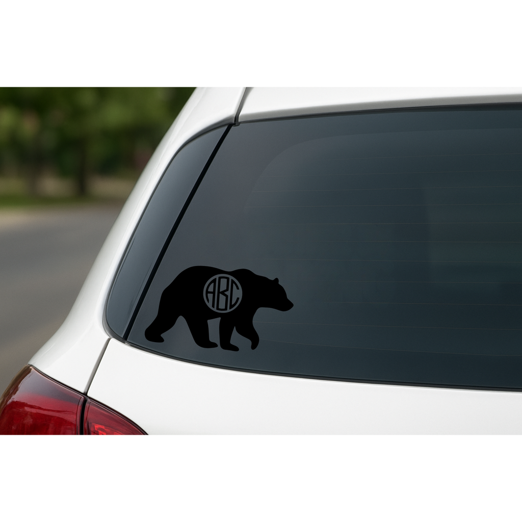 Mama Bear with Personalized  Monogram - Car Decal