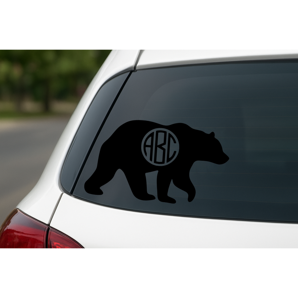 Mama Bear with Personalized  Monogram - Car Decal