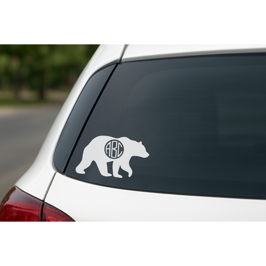 Mama Bear with Personalized  Monogram - Car Decal